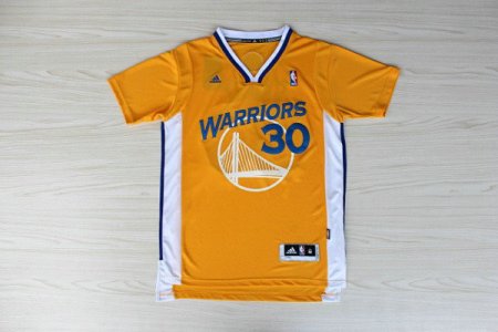 Maillot De Basket Golden State Warriors Stephen Curry 30 Tissus Sportif Fans Edition Short Sleeve Jaune